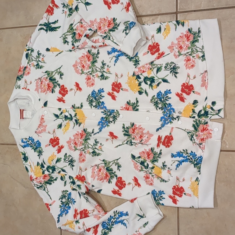 Tudor Court Vintage White Floral Cardigan Jacket Size Large